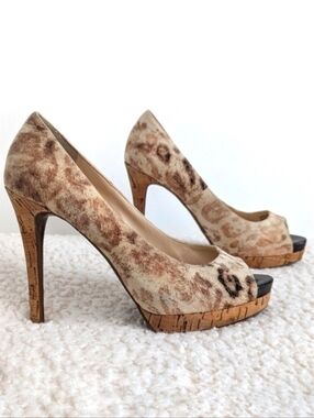 Guess by Marciano Animal Print PeepToe High Heel Platform